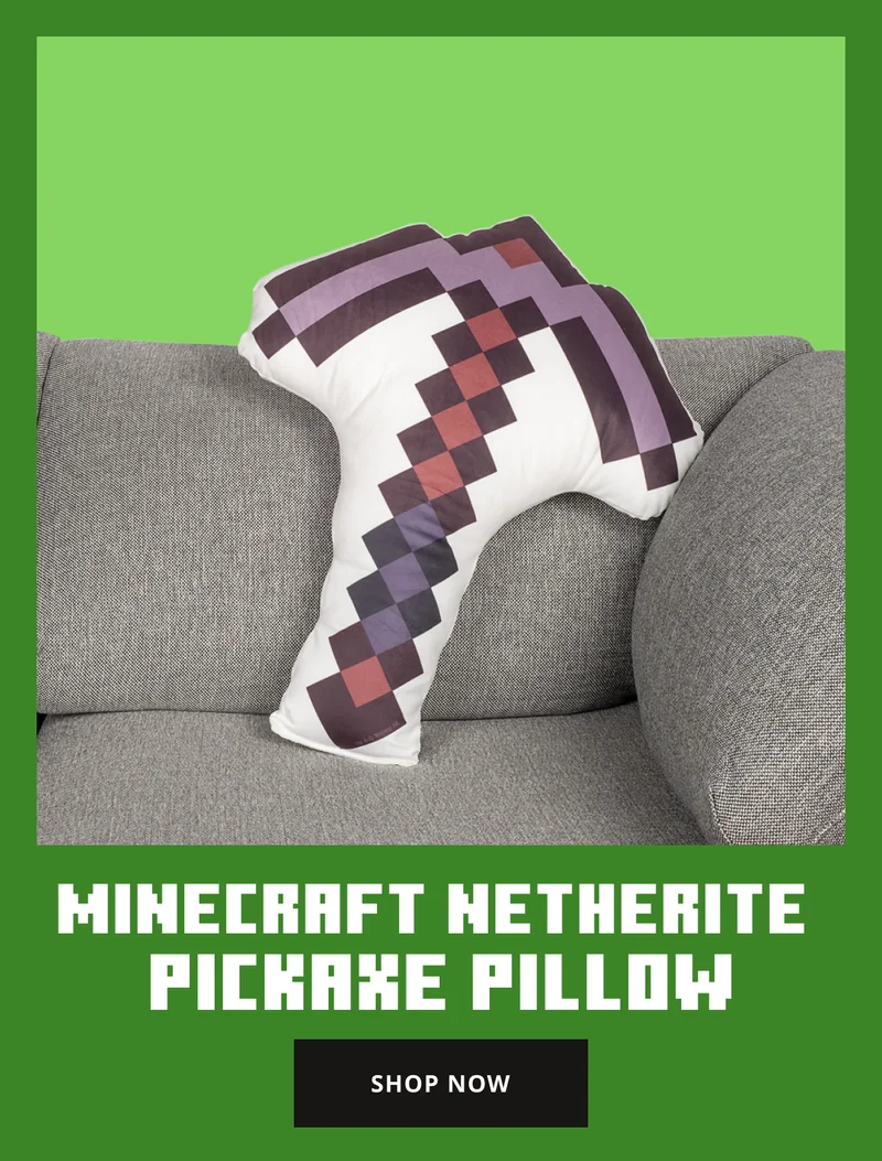 Shop the Minecraft Netherite Pickaxe Pillow