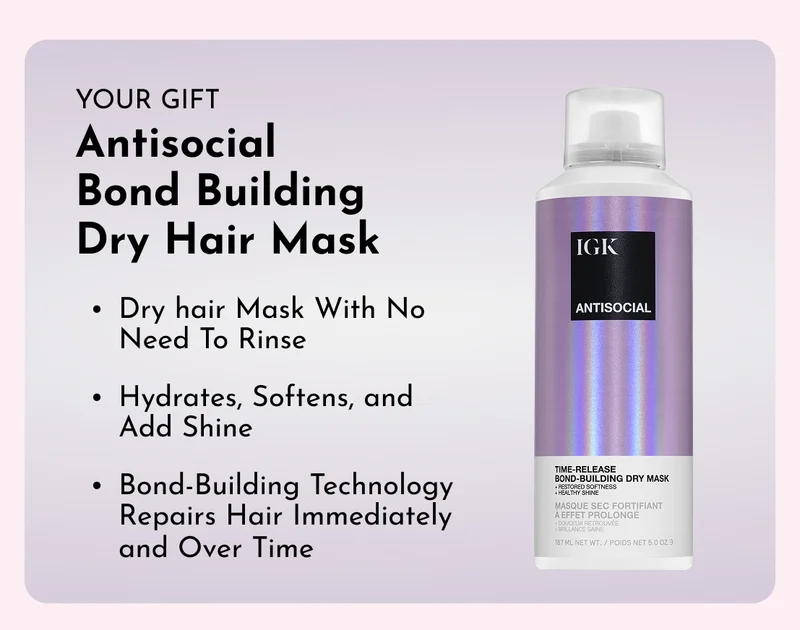 Glow Recipe x IGK - Free Antisocial Dry Hair Mask with orders $100+