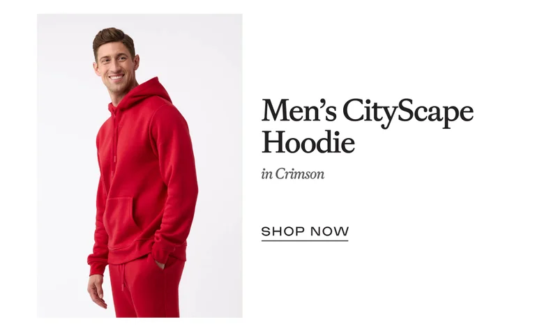 Men's CityScape Hoodie in Crimson - Shop Now