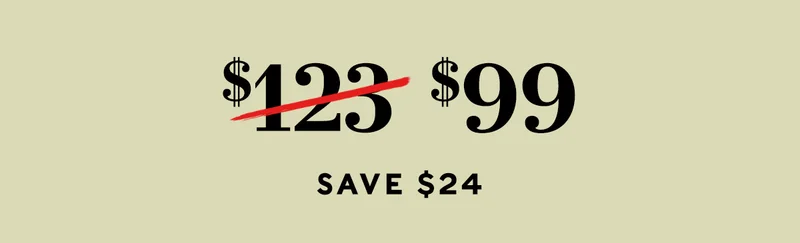Original Retail: $123, NOW $99 (save $24)