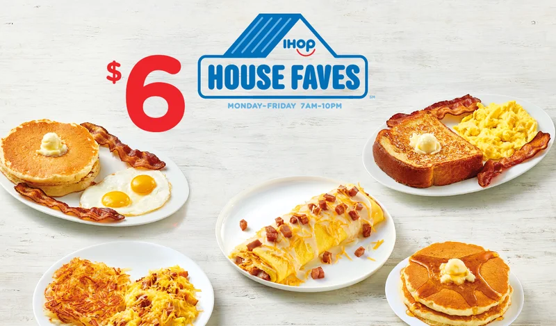 $6 House Faves at IHOP. Monday-Friday. Prices may vary.