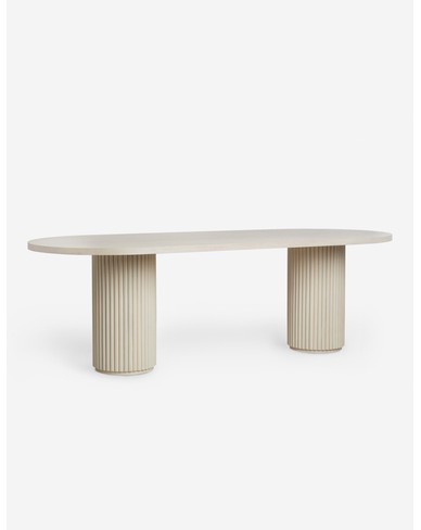 Rutherford Oval Dining Table-White Wash