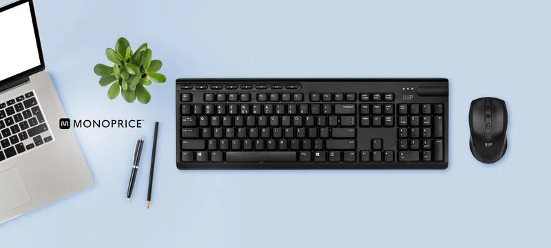 Wireless Membrane Keyboard and Optical Mouse Combo Full‑Size 104‑Key Keyboard and Wireless Mouse Free Standard US Shipping Shop Now