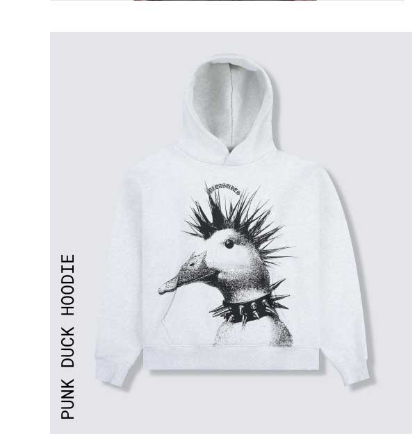 Punk Duck Hoodie (Grey)