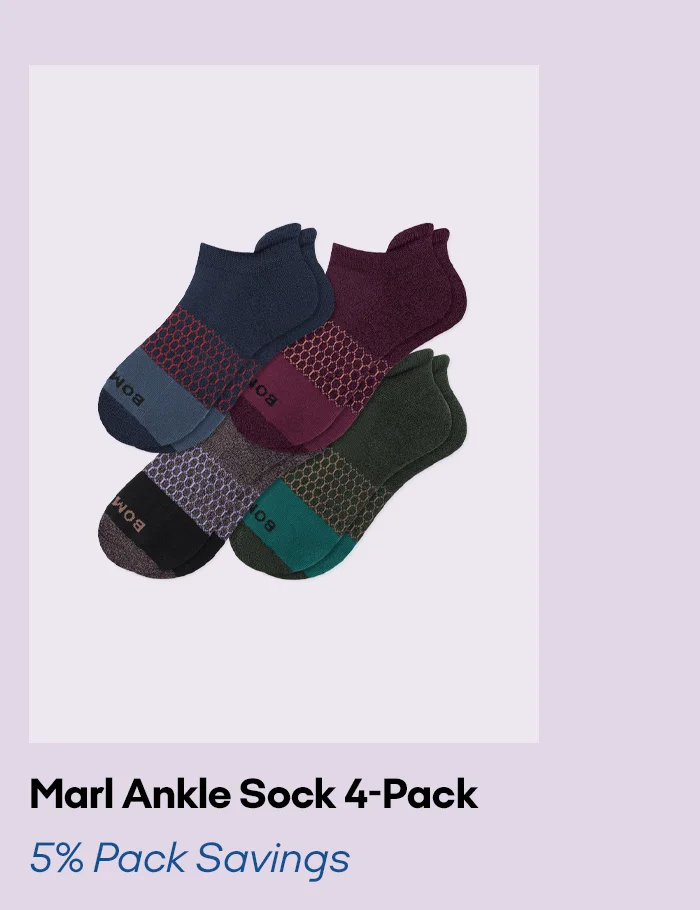 Marl Ankle Sock 4-Pack 5% Pack Savings