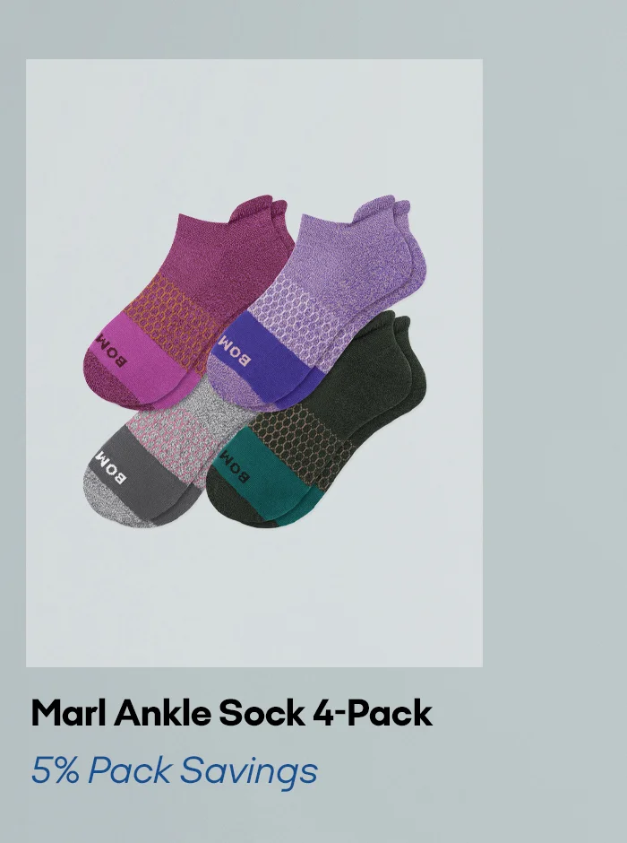Marl Ankle Sock 4-Pack 5% Pack Savings