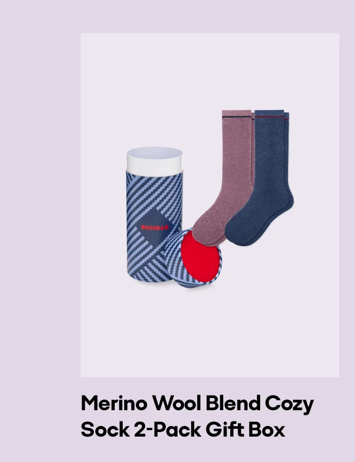 Merino Wool Blend Cozy Sock 2-Pack Gift Box