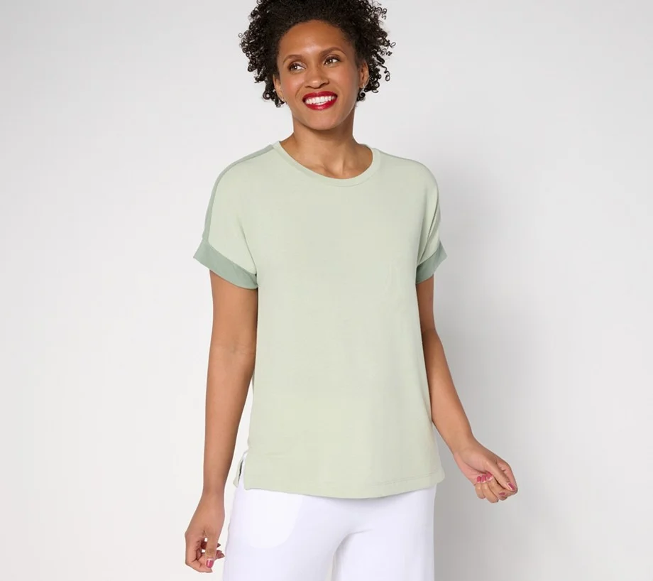 Cuddl Duds Modern Jersey Colorblock Knit Tee