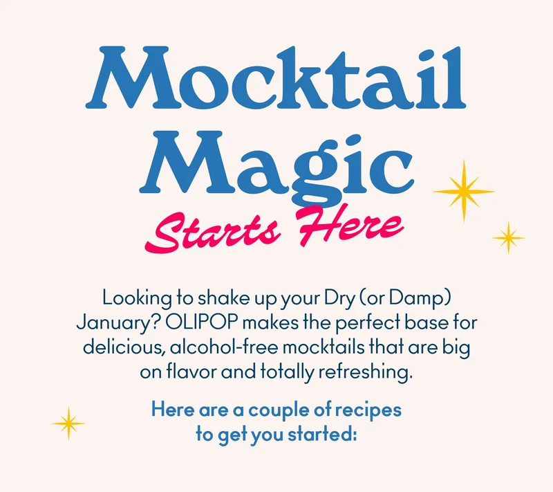 Looking to shake up your Dry (or Damp) January? OLIPOP makes the perfect base for delicious, alcohol-free mocktails that are big on flavor and totally refreshing.   Here are a couple of recipes to get you started: