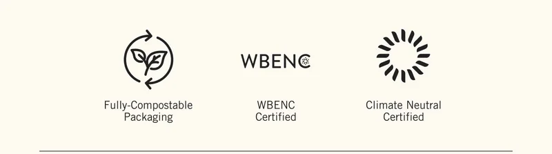 Certified Plant Based. WBE NC Certified. Fully-Compostable Packaging. Climate Neutral Certified.