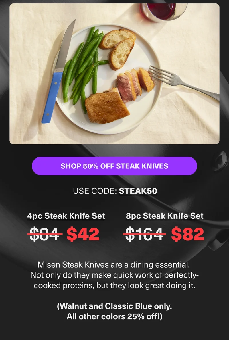 Ends Tonight @ Midnight - Get 50% off select steak knife sets with code: discount code