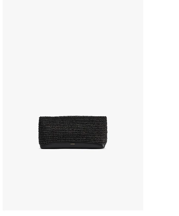 Raffia Clutch Black