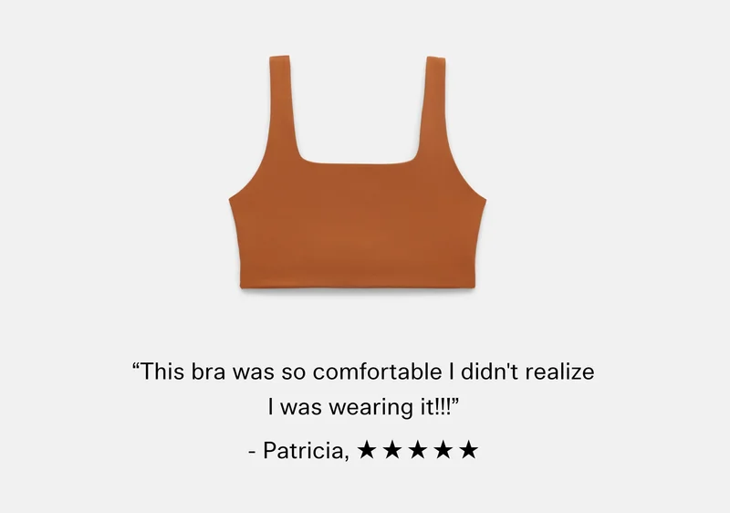 “This bra was so comfortable I didn't realize I was wearing it!!!” -Patricia, ✯✯✯✯✯
