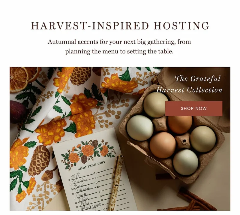 Harvest-inspired hosting Autumnal accents for your next big gathering, from planning the menu to setting the table. The Grateful  Harvest Collection Shop NOW