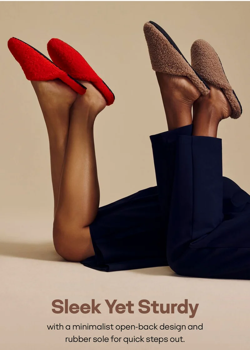 Sleek Yet Sturdy with a minimalist open-back design and rubber sole for quick steps out.
