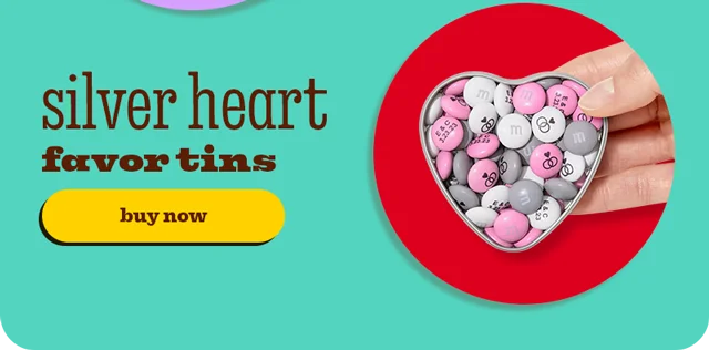 SILVER HEART FAVOR TINS