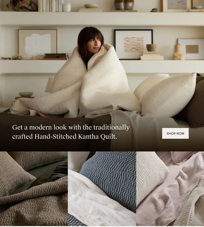 Shop Hand-Stitched Kantha Quilt