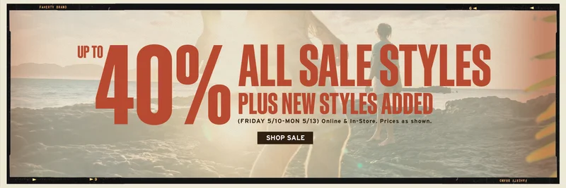 Up to 40% off all sale styles