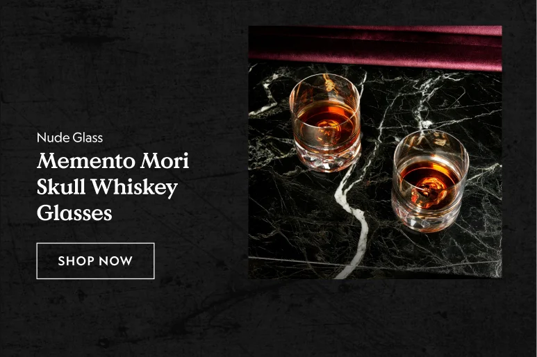 Memento Mori Skull Whiskey Glasses - Set of Two