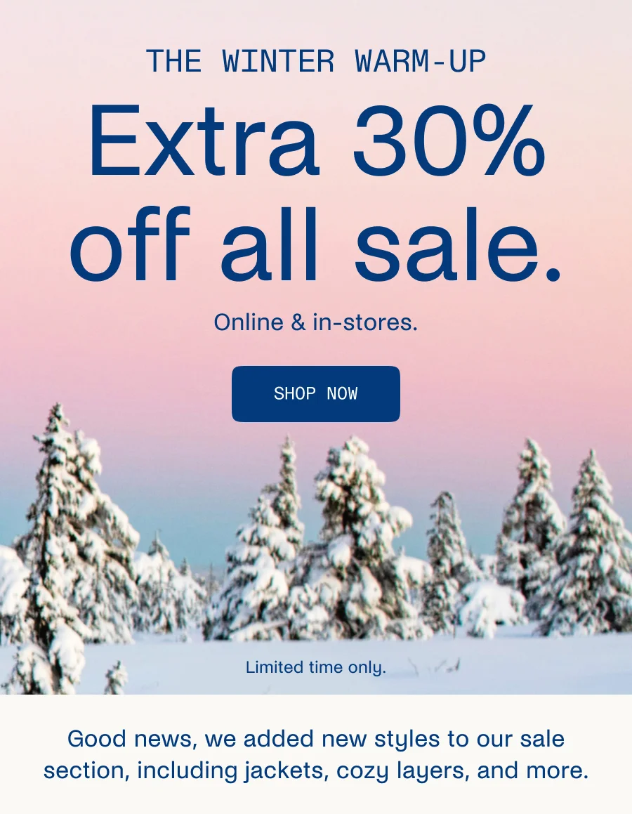 Extra 30% off all sale
