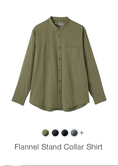 Shop Flannel Stand Collar Shirt