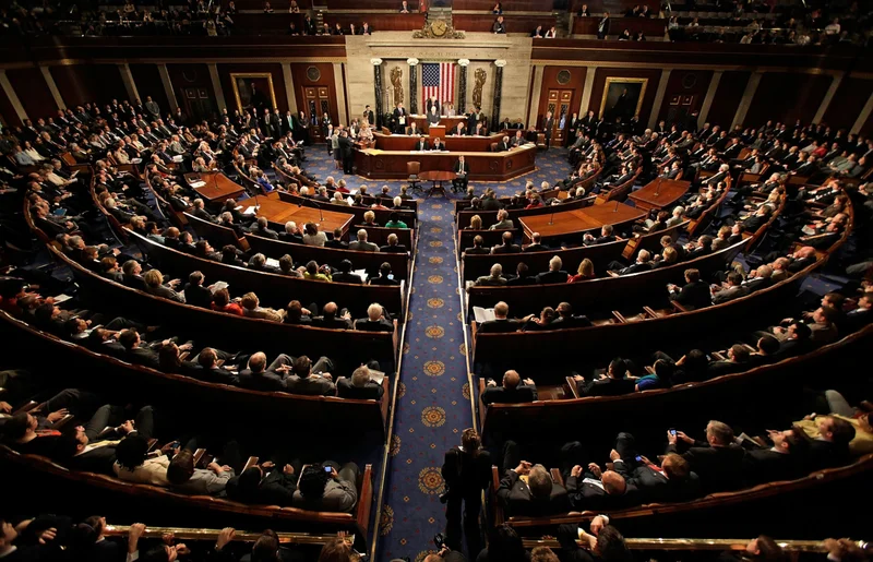 A joint session of the U.S. Congress meets to count the Electoral College vote from the presidential election on January 8, 2009, in Washington, D.C.