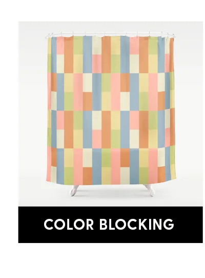 Shop Color Blocking Shower Curtains