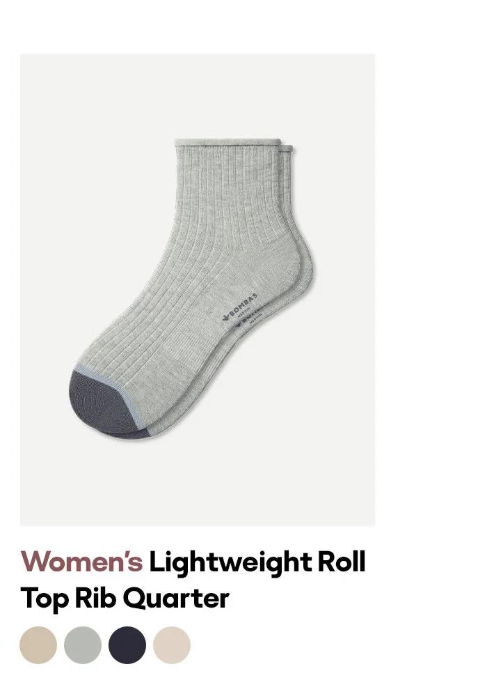 Women's Lightweight Roll Top Rib Quarter