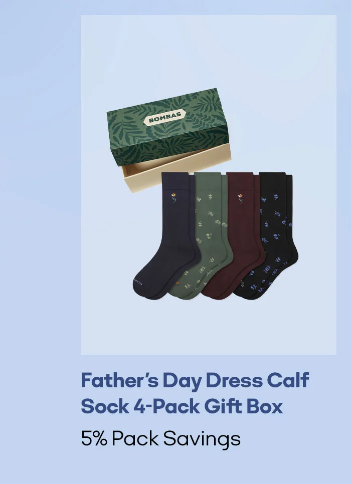Father's Day Dress Calf Sock 4-Pack Gift Box | 5% Pack Savings