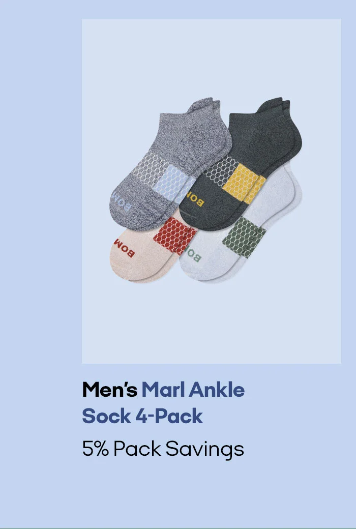 Men's Marl Ankle Sock 4-Pack | 5% Pack Savings