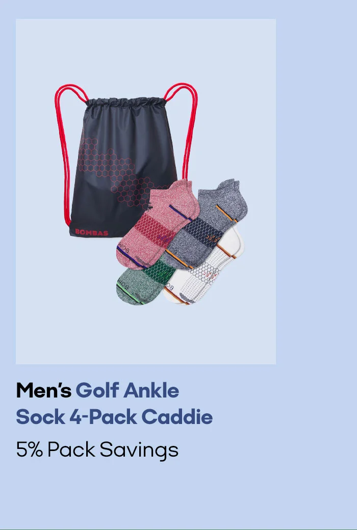 Men's Golf Ankle Sock 4-Pack Caddie | 5% Pack Savings