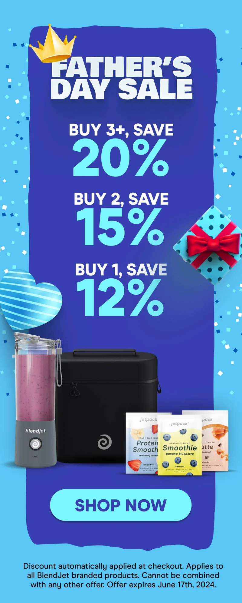 Father's Day Sale Buy 3+, Save 20% Buy 2, Save 15% Buy 1, Save 12%