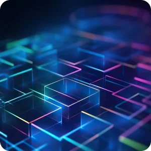 Blue and purple neon squares