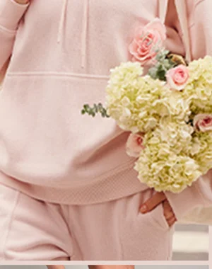 Signature Rib Hoodie: Petal Pink