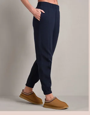 Signature Rib Jogger: Navy Blue