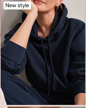 Signature Rib Hoodie: Navy Blue