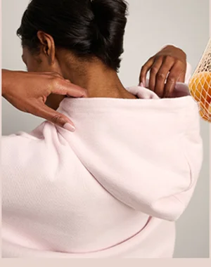 Signature Rib Hoodie: Petal Pink