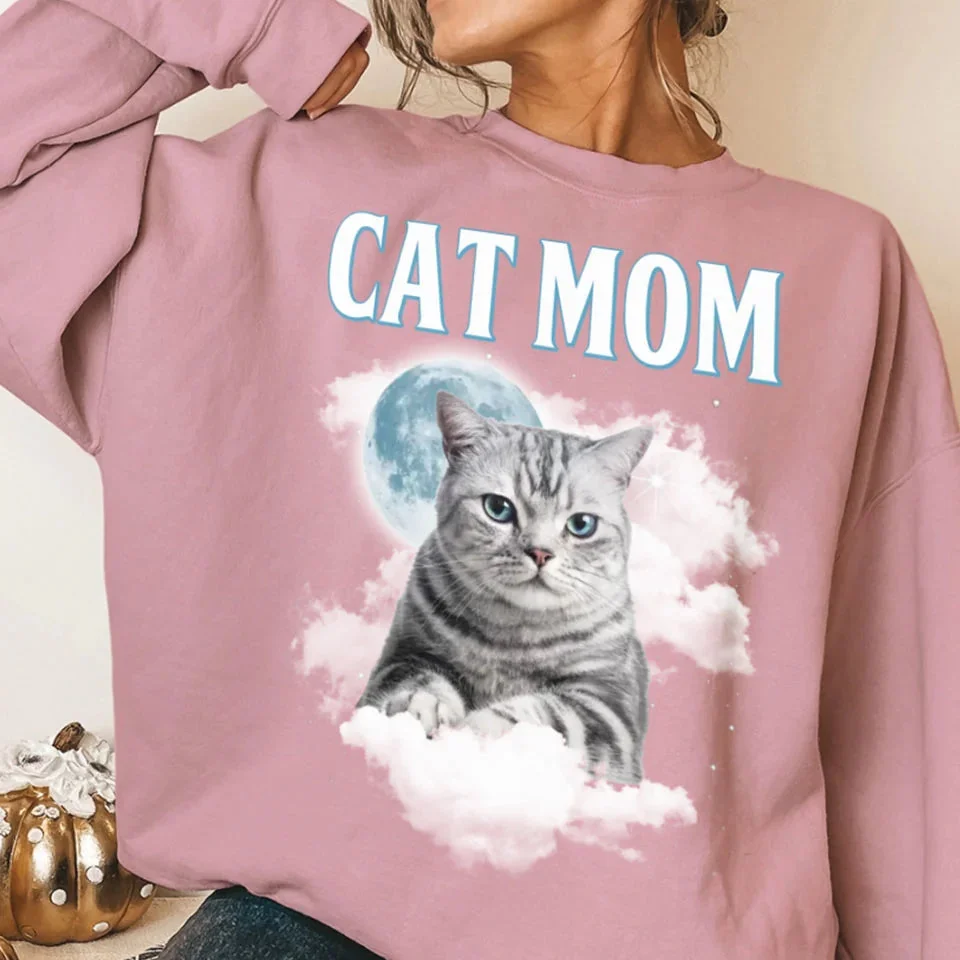 Image of Custom Night Sky Pet Photo Upload Sweatshirt