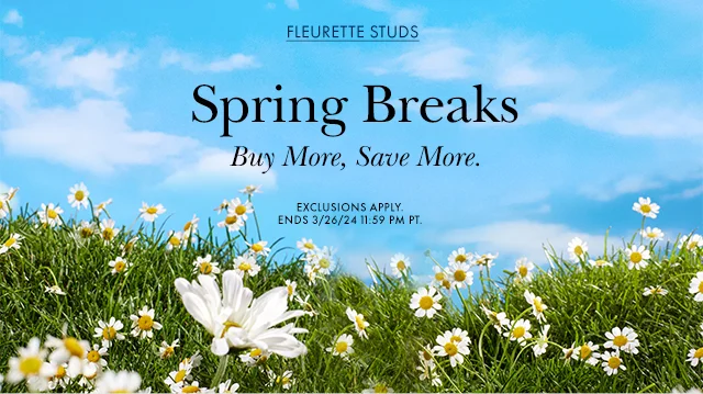 Spring Breaks Buy More, Save More. Exclusions apply. Ends 3/26/24 11:59 PM PT.