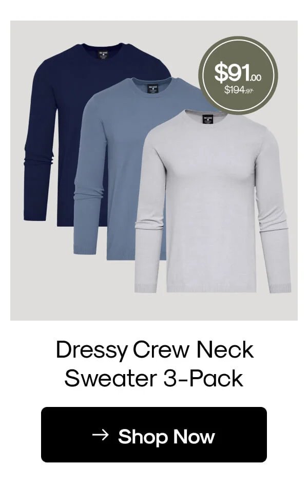 Dressy Crew Neck Sweater 3-Pack