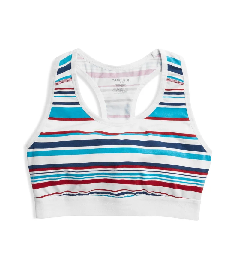 Image of Racerback Soft Bra - Throwback Racer Stripes