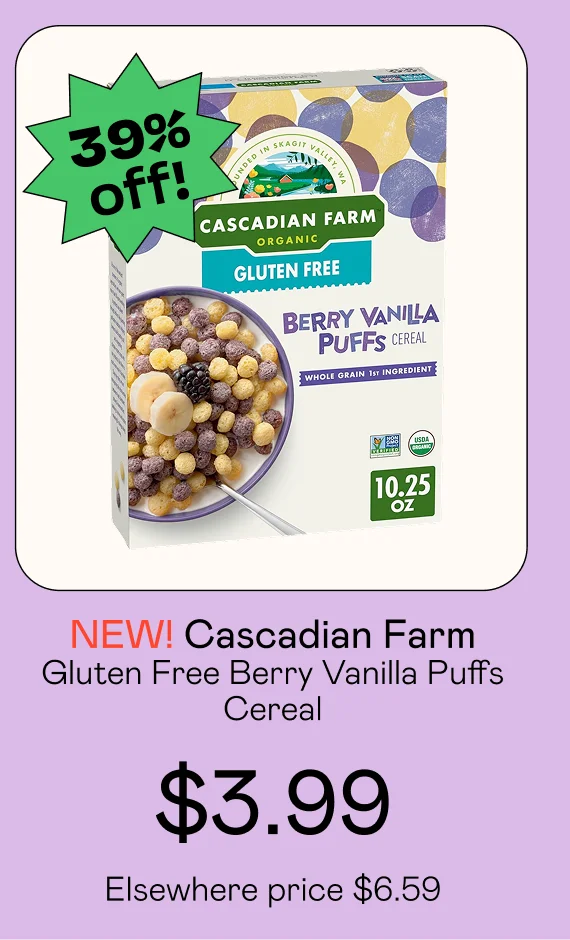 Gluten Free Berry Vanilla Puffs Cereal