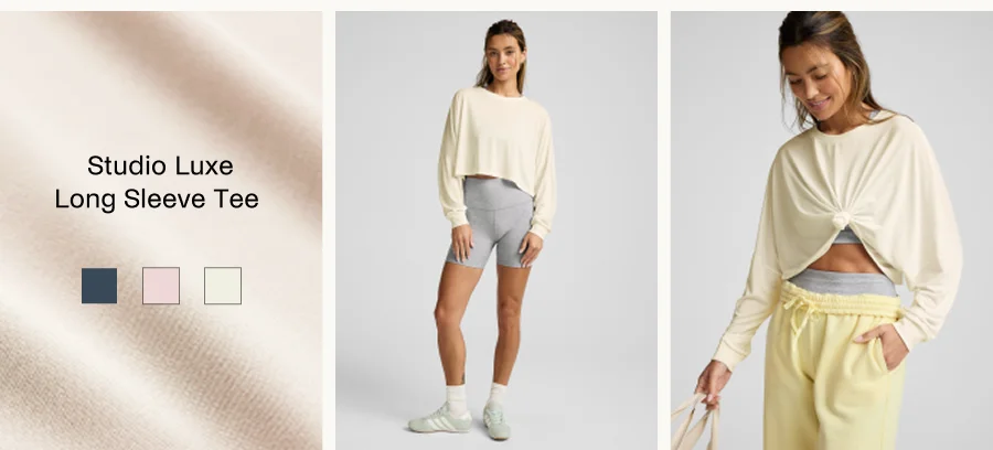 Studio Luxe Cropped Long Sleeve Tee