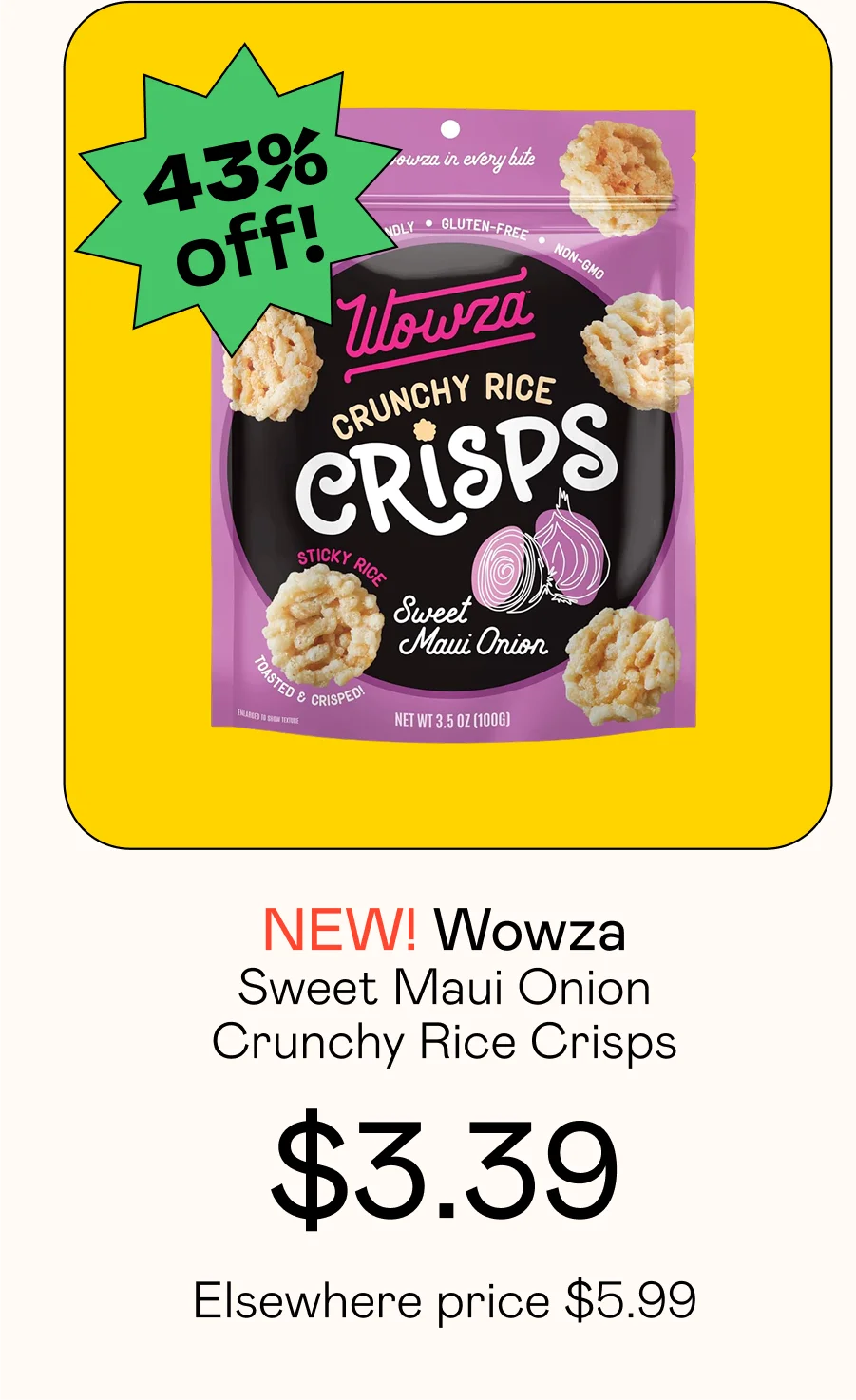 Sweet Maui Onion Crunchy Rice Crisps
