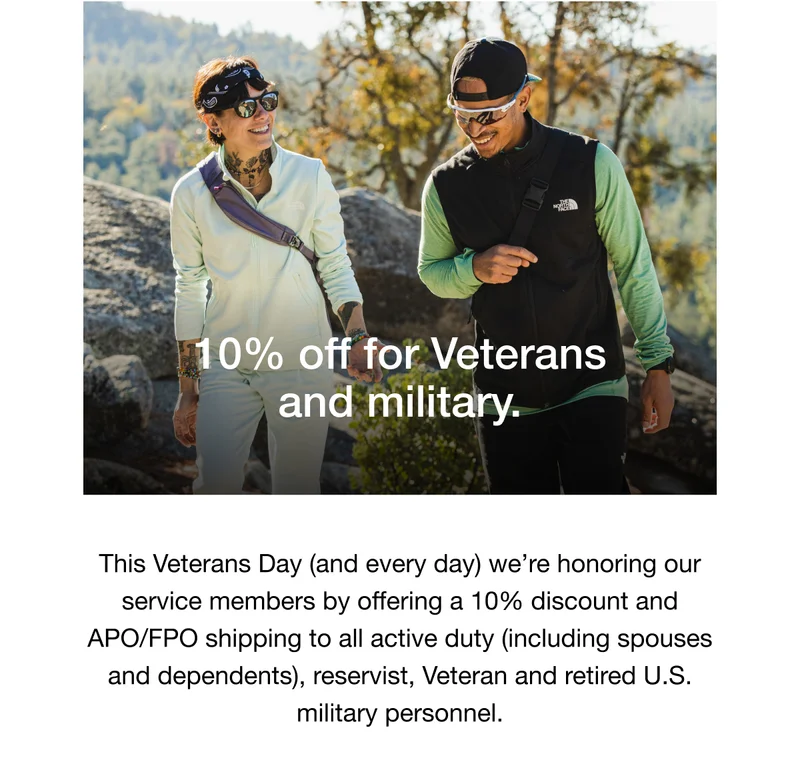 10% off for Veterans and military.