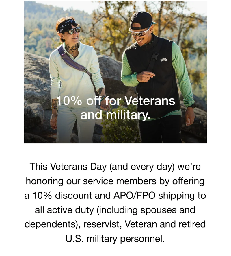10% off for Veterans and military.