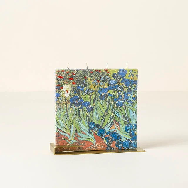 Vincent van Gogh Irises Flat Candle