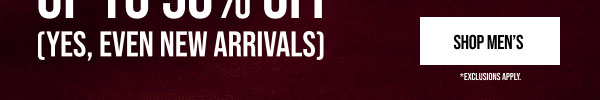 Up to 50% off Shop Men's