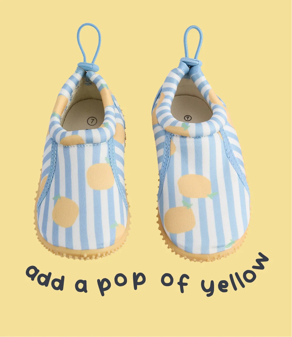 KIDLY by MORI Swim Shoe - Lemon Stripe