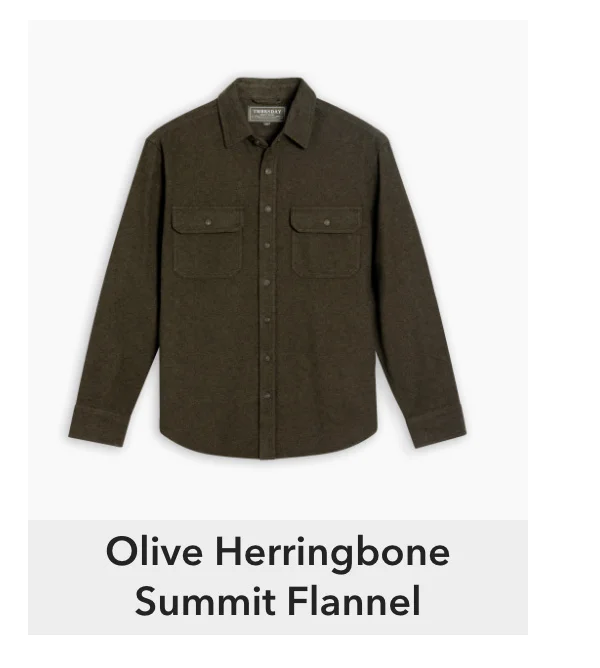 Olive Herringbone Summit Flannel